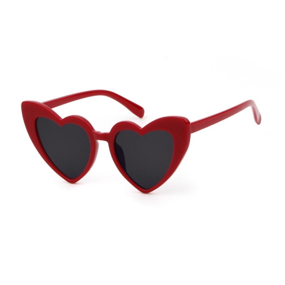 Mod Oversized Pop Art Heart Frame Sunglasses Red - Picture 2 of 4
